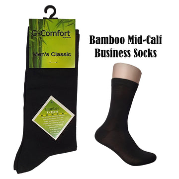 Bamboo Mid Calf Plain Business Socks - Kawata House of Socks