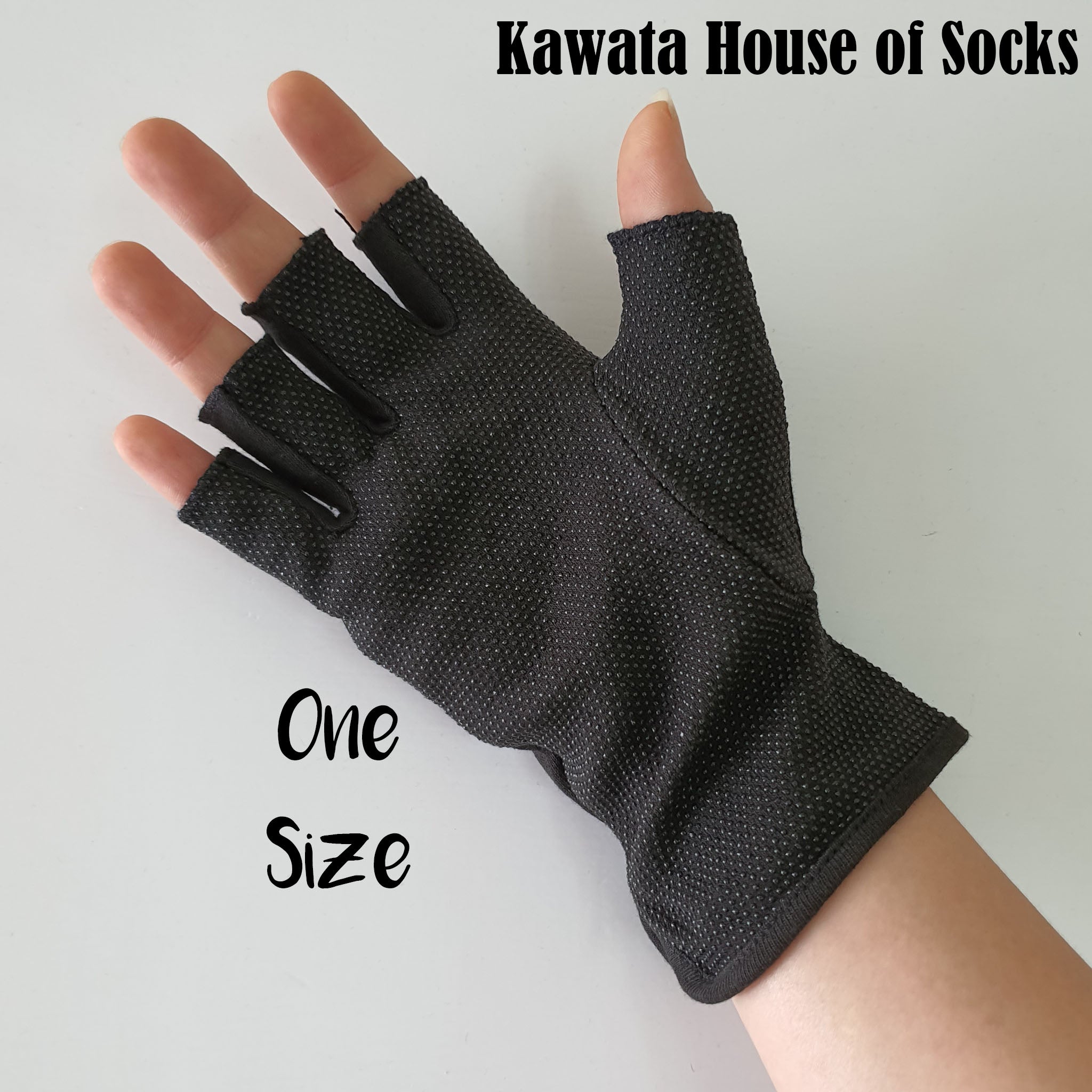 Fingerless Cotton Glove with Anti Slip Kawata House of Socks