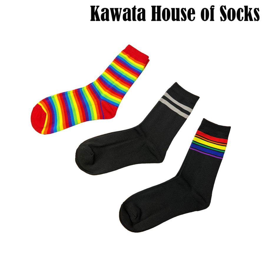 3-in-1 Rainbow Mid Calf Socks ( Bundle )