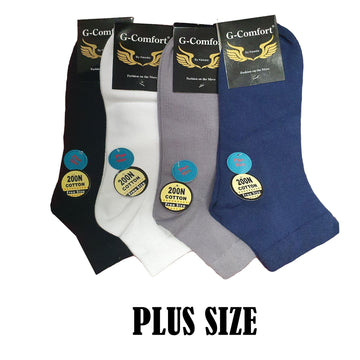 Plus Size Quarter Thin Cotton Socks - Kawata House of Socks