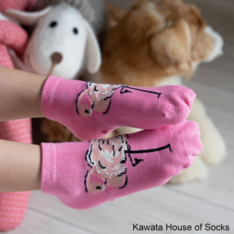 Anti-Slip Quarter Flamingo Socks - Kawata House of Socks