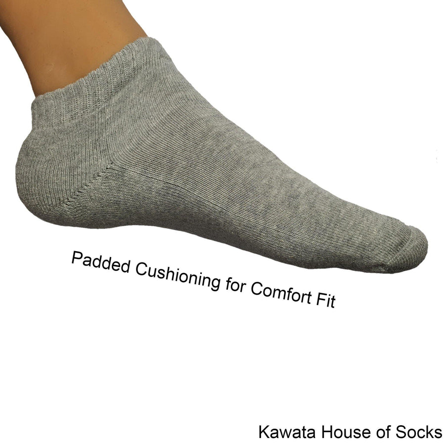 Padded Plain Ankle Sport Socks - Kawata House of Socks