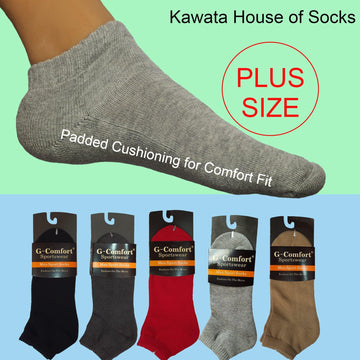 Plus Size Padded Sport Socks - Kawata House of Socks