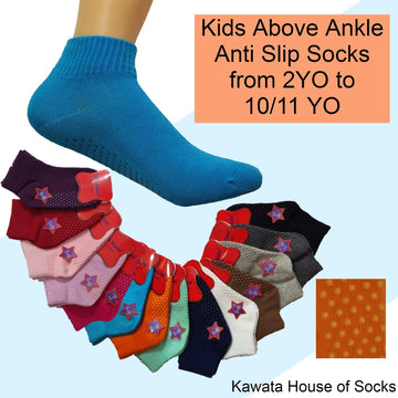 Kids Anti Slip Plain Quarter Socks - Kawata House of Socks