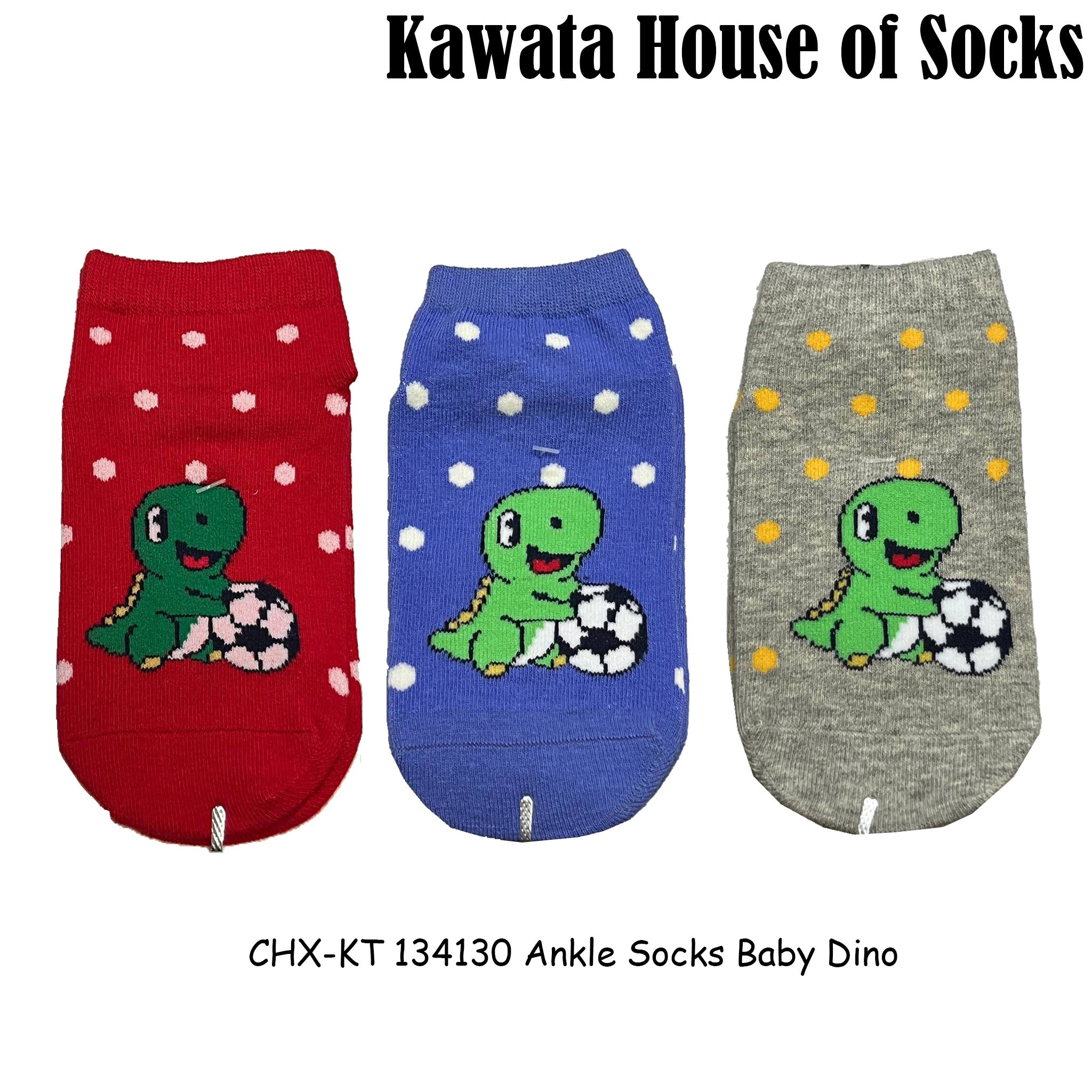 Anti Slip Ankle Baby Dino Socks (Baby to Kids age ) Kawata House of Socks