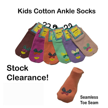 Stock Clearance! Kids Cotton Ankle Socks - Butterfly