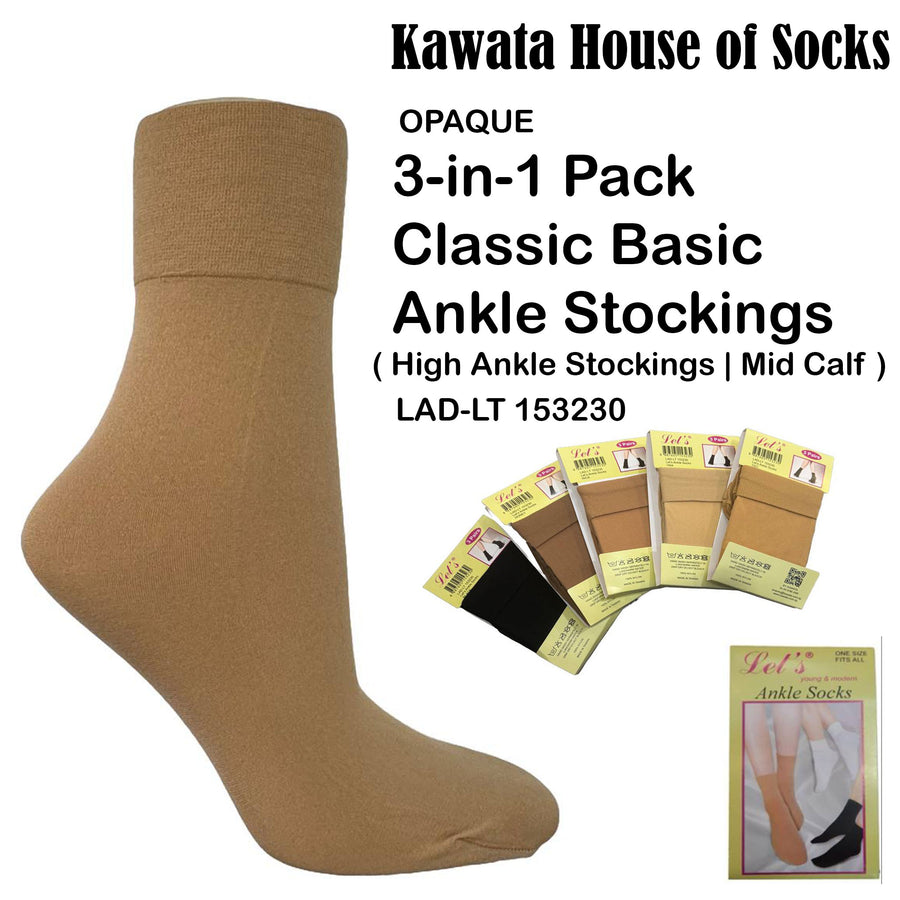 3-in-1 Let’s Ankle Basic Classic Stockings