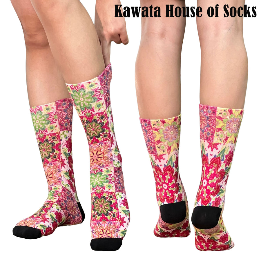 3-in-1 Motif Designs Bundle Mid-Calf Socks EU35-EU39 ( Set A )