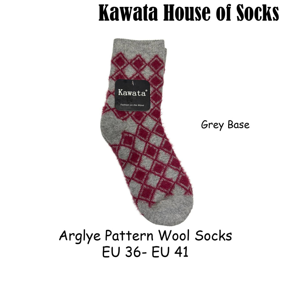 Thick Argyle Wool Socks EU36-EU42
