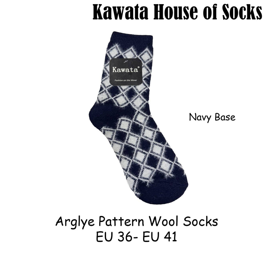 Thick Argyle Wool Socks EU36-EU42