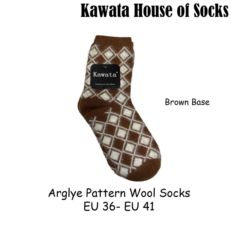 Thick Argyle Wool Socks EU36-EU42