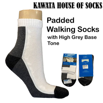 Padded Quarter Grey Base Socks
