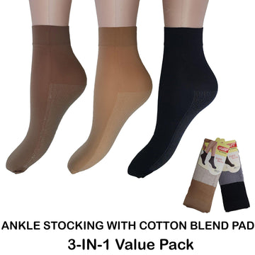 Ankle Stocking with  Cotton Blend sole - Kawata House of Socks