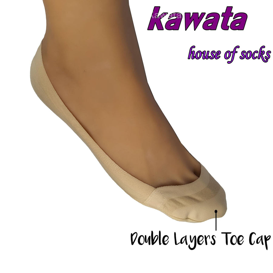 Kawata Double Layer Matte Cotton No Show Socks / Low-Cut Anti-Slip - Kawata House of Socks
