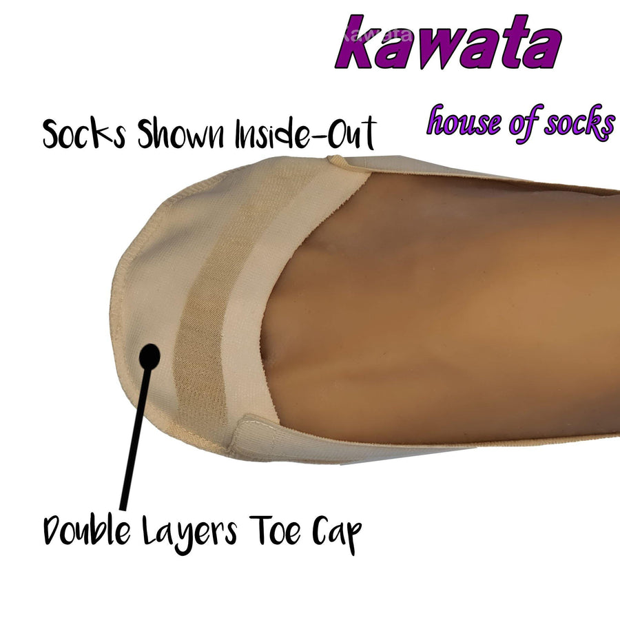 Kawata Double Layer Matte Cotton No Show Socks / Low-Cut Anti-Slip - Kawata House of Socks