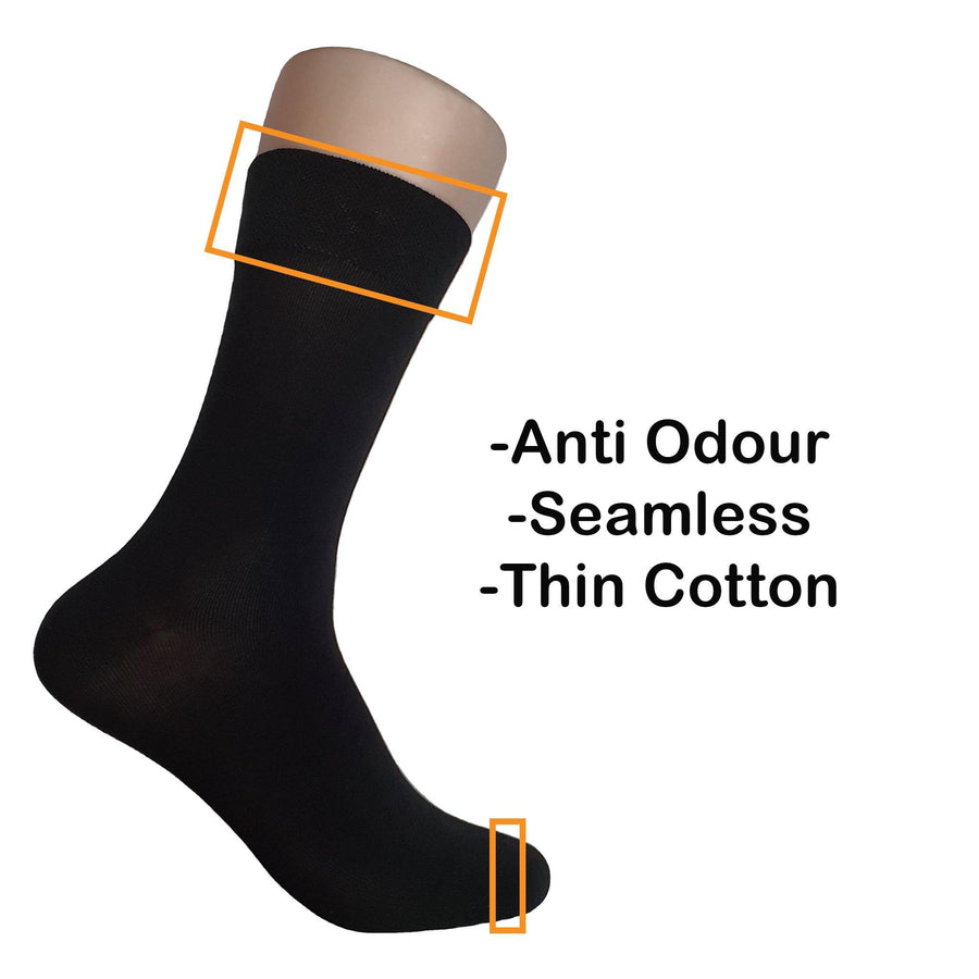 Anti-Odour Mid Calf Plain Business Socks - Kawata House of Socks
