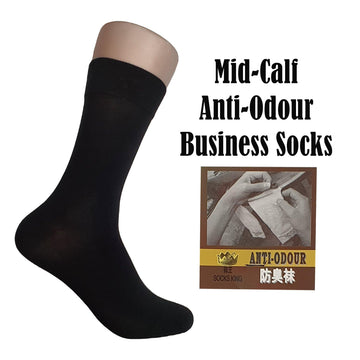 Anti-Odour Mid Calf Plain Business Socks - Kawata House of Socks