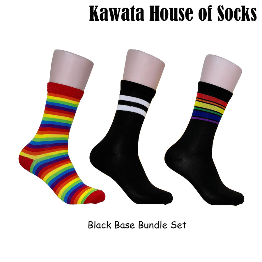 3-in-1 Rainbow Mid Calf Socks ( Bundle )