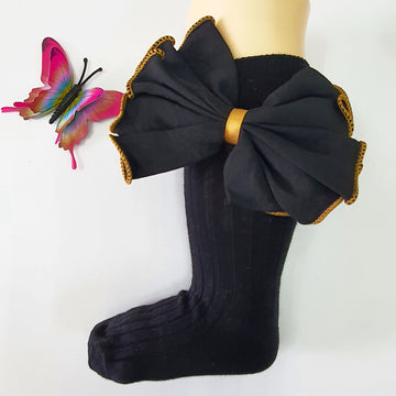 Black Ribbon Long Socks ( 1-5 years old )