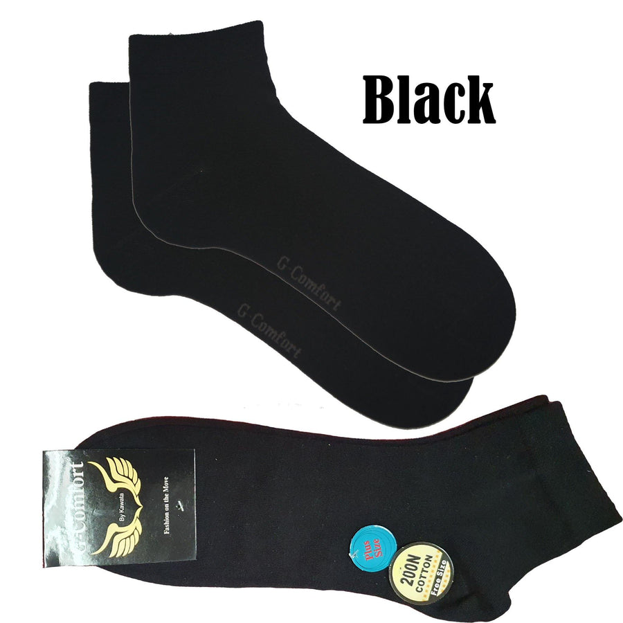 Plus Size Quarter Thin Cotton Socks - Kawata House of Socks
