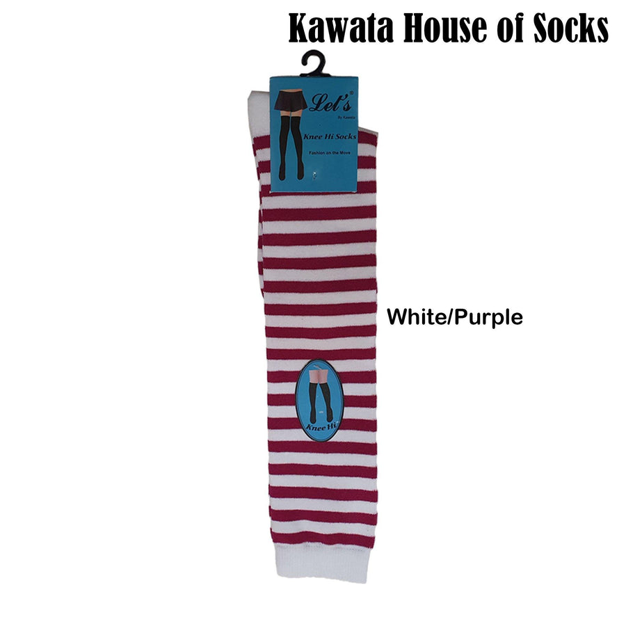 Stripes Cotton Knee High Socks - Kawata House of Socks