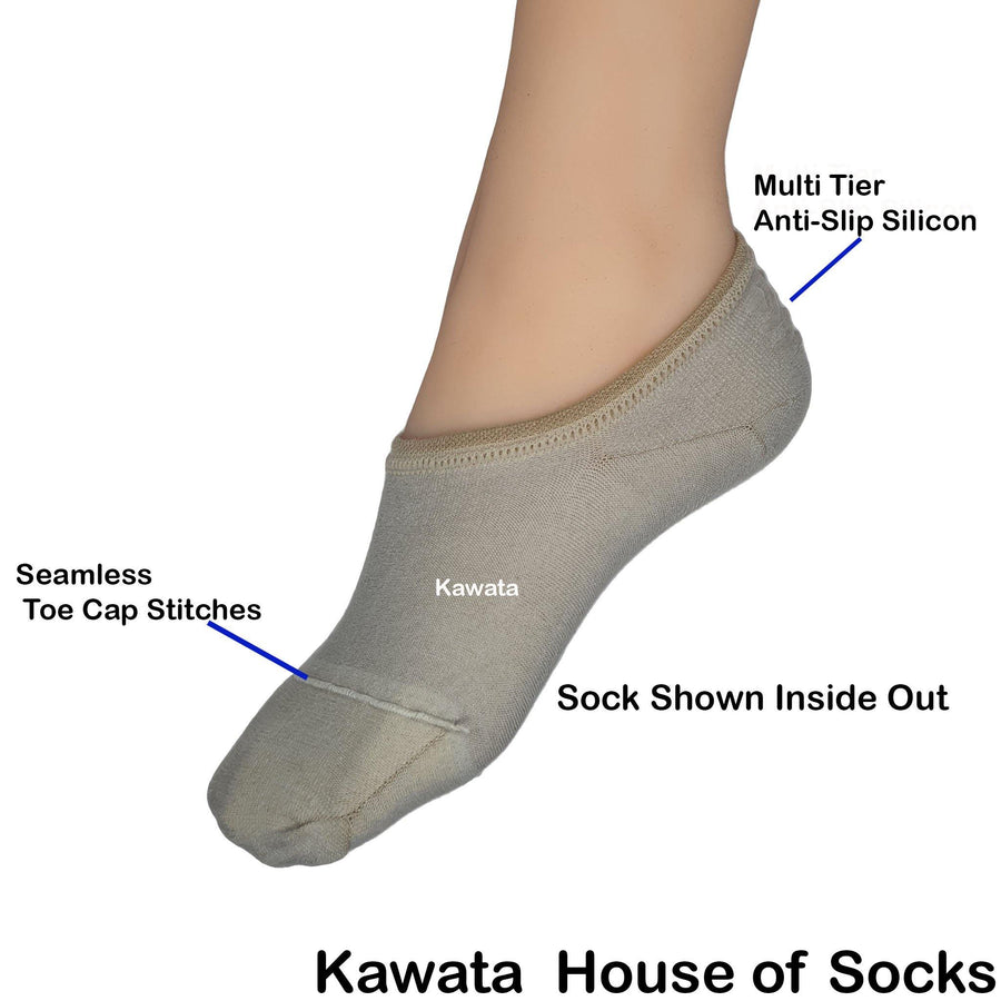 Bamboo Loafer Socks/No-Show Socks with Non-Slip Inner Heel - Kawata House of Socks