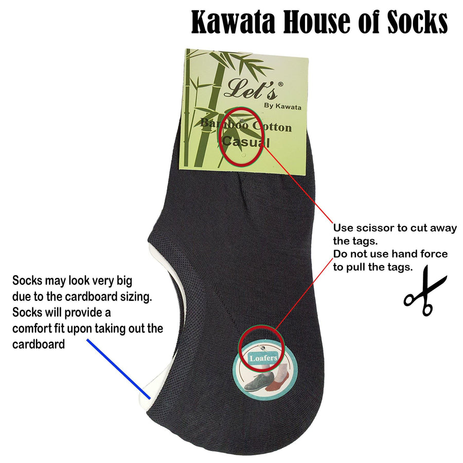 Bamboo Loafer Socks/No-Show Socks with Non-Slip Inner Heel - Kawata House of Socks