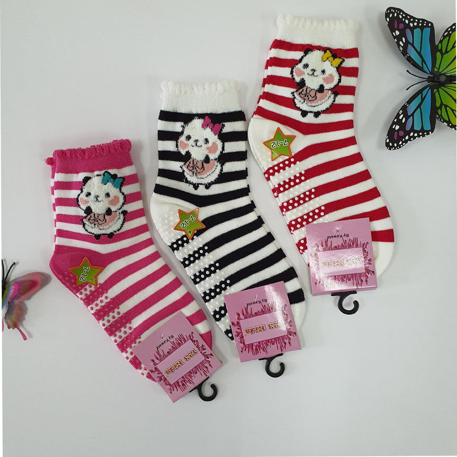 Anti Slip Panda Quarter Socks - Kawata House of Socks