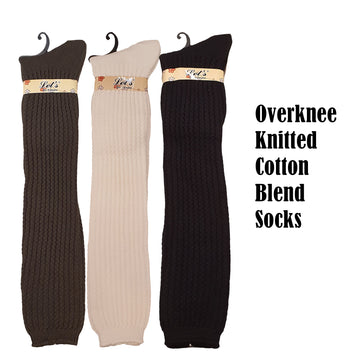 Knitted Overknee Cotton Blend Warm Socks