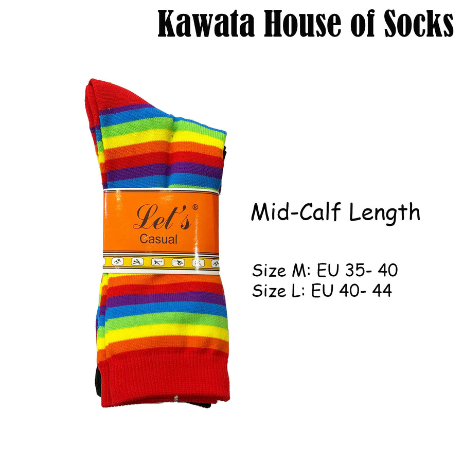 3-in-1 Rainbow Mid Calf Socks ( Bundle )