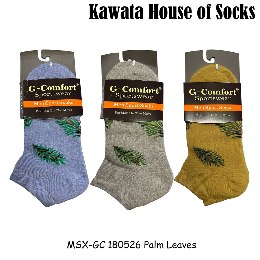 Ankle Padded Cushioned Socks- Palm Leaves