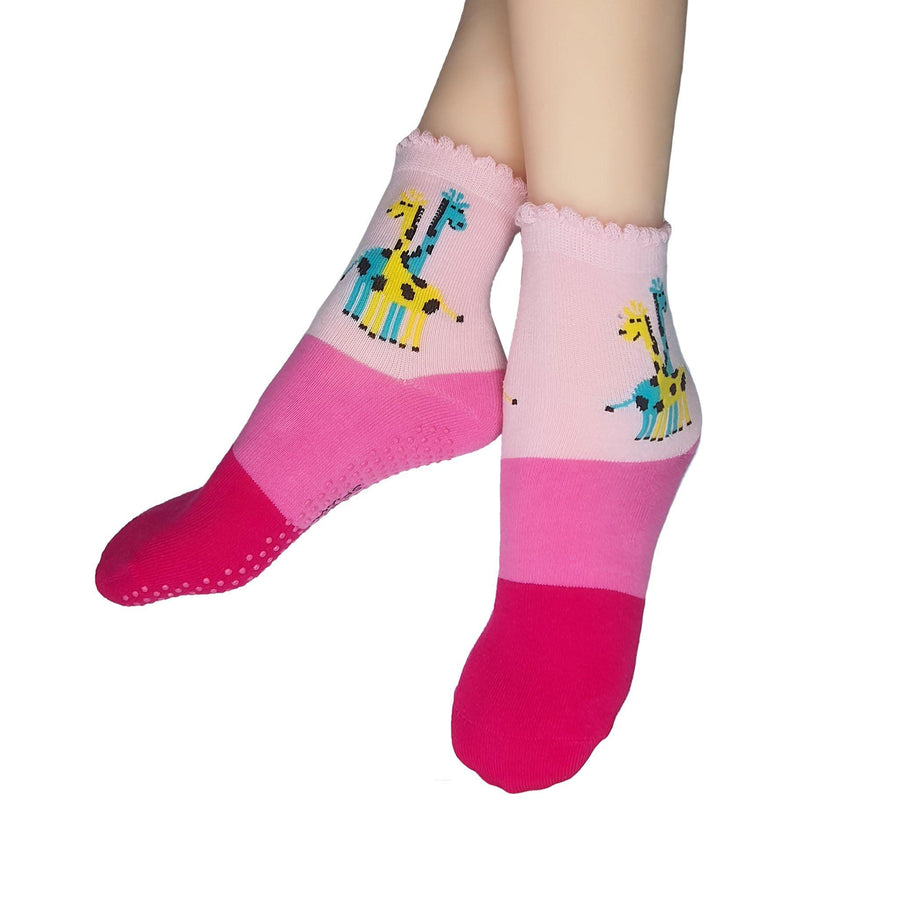 Anti Slip Giraffe Quarter Socks - Kawata House of Socks