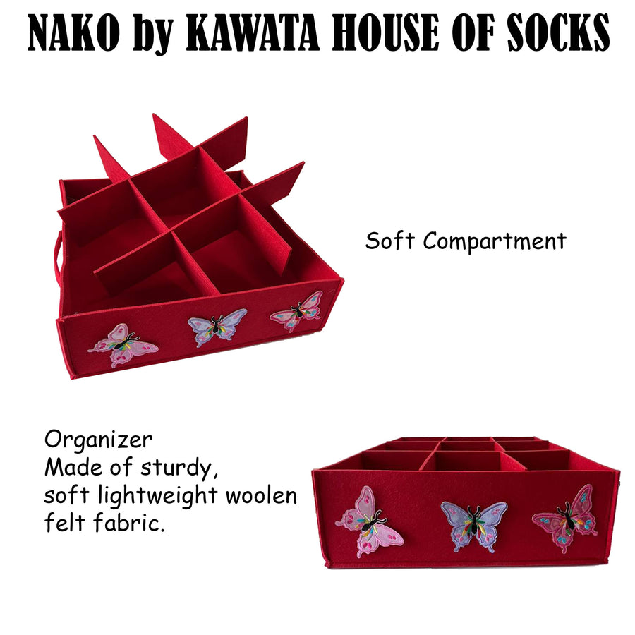 Eagrai Compartment Organizer - Red Butterflies