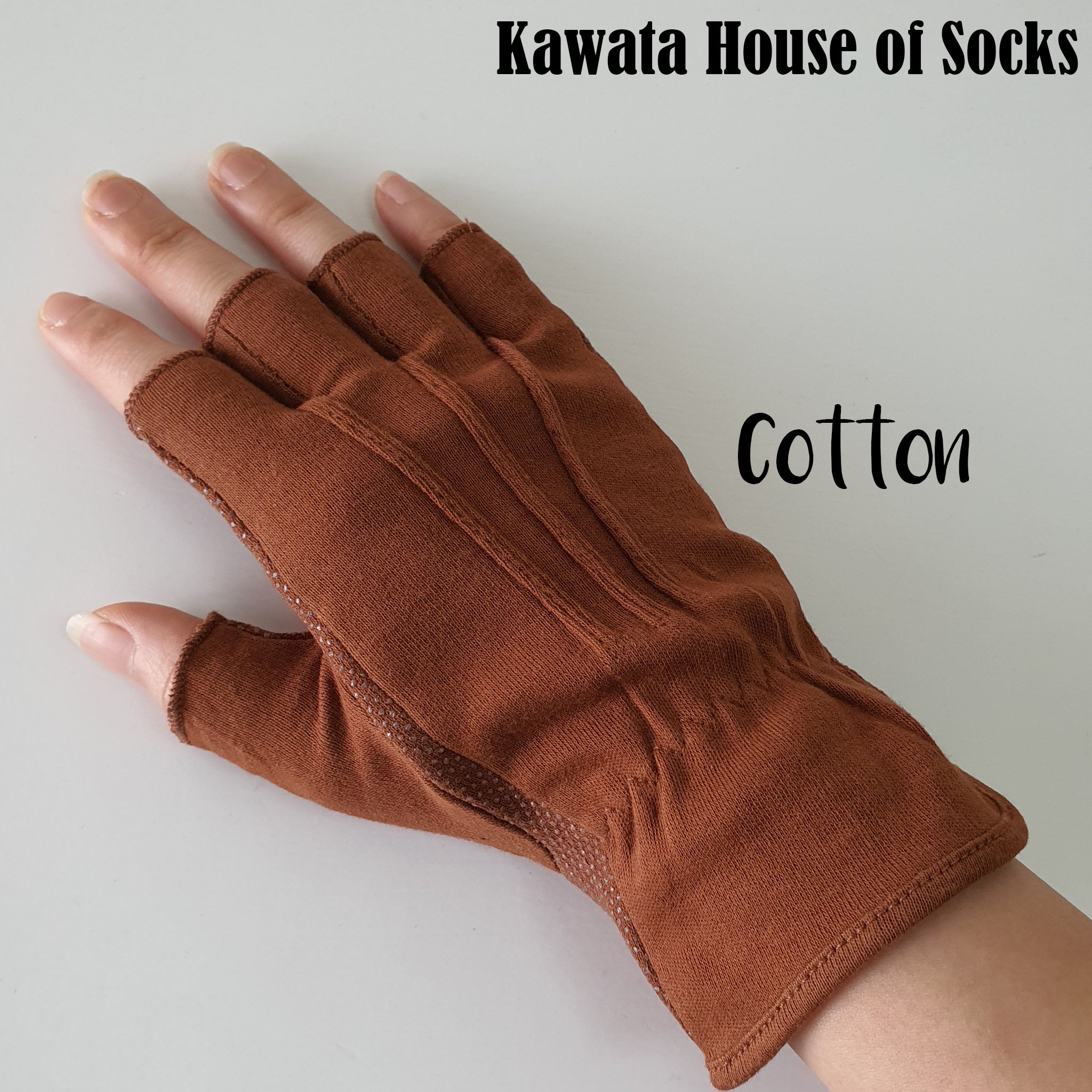 Fingerless Cotton Glove with Anti Slip – Kawata House of Socks