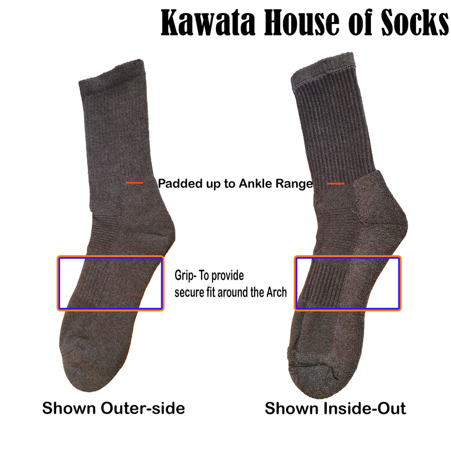 Kawata Men Mid Calf Padded Socks | Padded Sport Socks | Work Socks