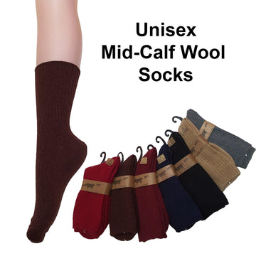 Mid Calf Wool Socks (Unisex) / Mid Calf Winter Socks - Kawata House of Socks