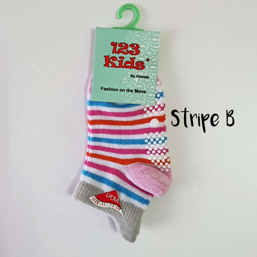 Stripe Tail Tab Baby Socks ( 6 months ~ 3.5 years old ) - Kawata House of Socks