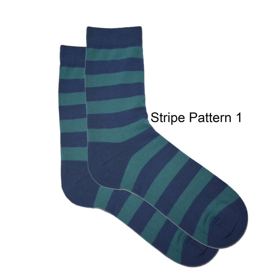 Mid-Calf Stripe Cotton Socks - Kawata House of Socks