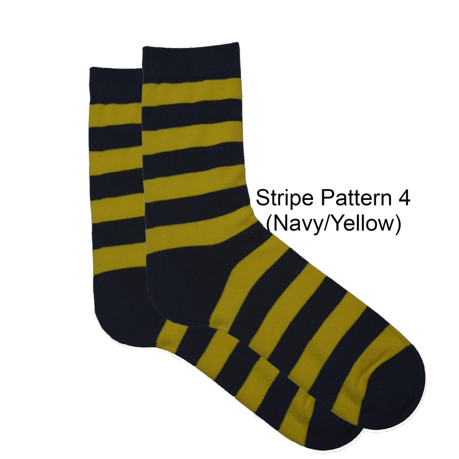 Mid-Calf Stripe Cotton Socks - Kawata House of Socks