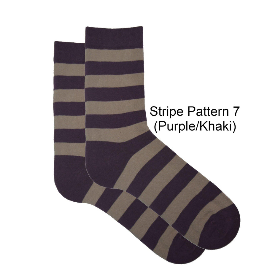 Mid-Calf Stripe Cotton Socks - Kawata House of Socks
