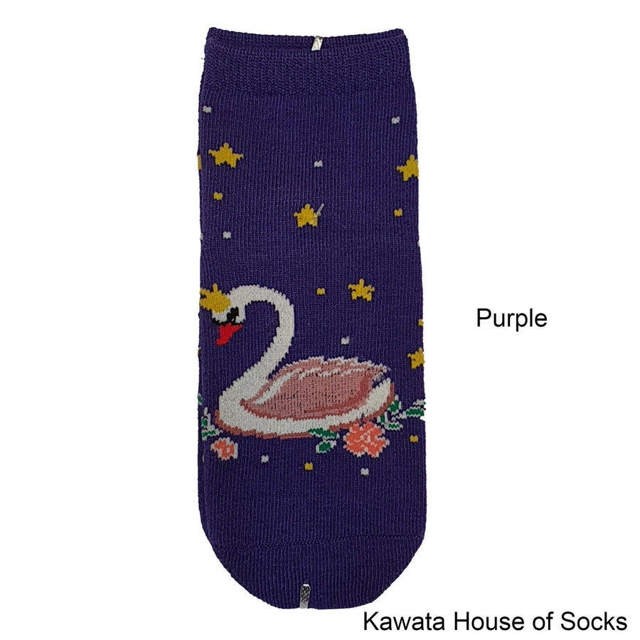 Anti-Slip Quarter Swan Socks - Kawata House of Socks