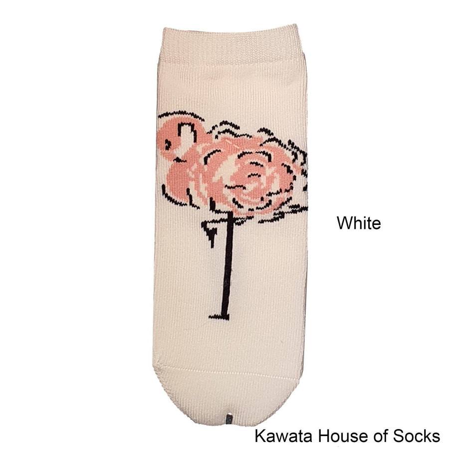 Anti-Slip Quarter Flamingo Socks - Kawata House of Socks