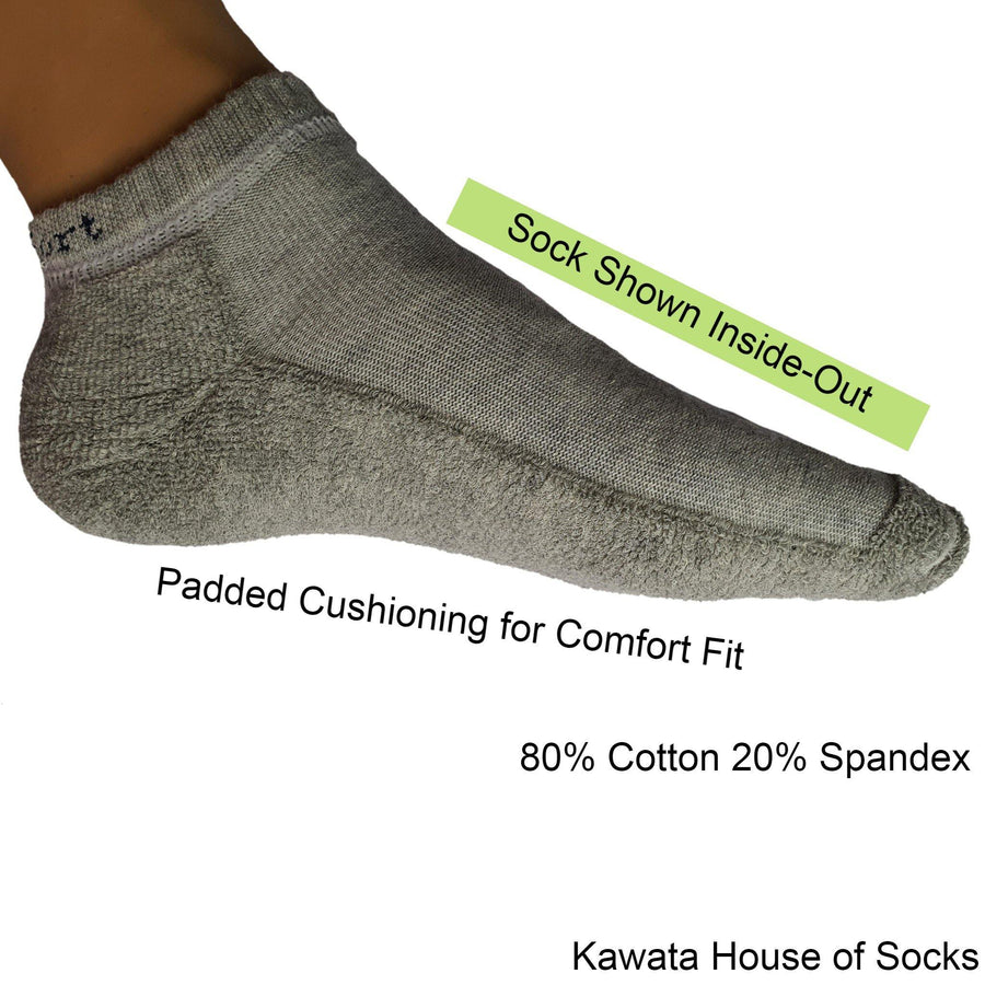Padded Plain Ankle Sport Socks - Kawata House of Socks