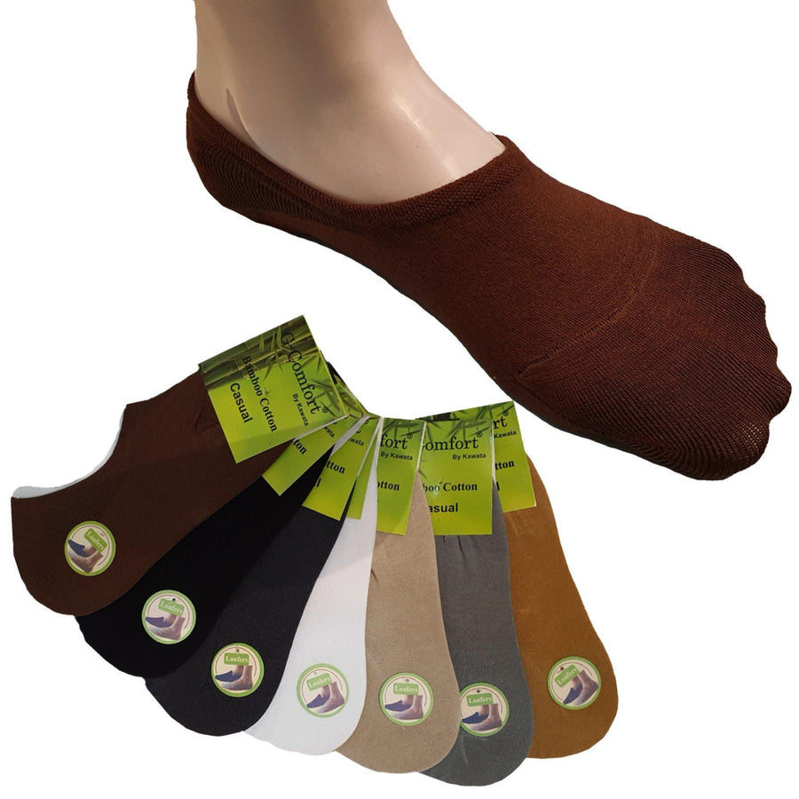 Bamboo Loafer Socks/No-Show Socks with Non-Slip Inner Heel - Kawata House of Socks