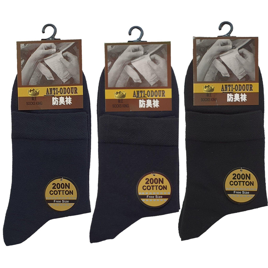 Anti-Odour Crew Plain Business Socks - Kawata House of Socks