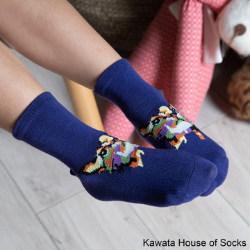 Anti-Slip Quarter Artistic Cat Socks - Kawata House of Socks