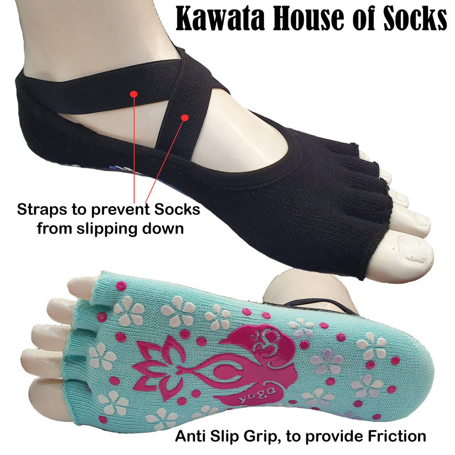Open Toe Anti Slip Yoga Socks - Kawata House of Socks