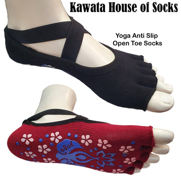 Open Toe Anti Slip Yoga Socks - Kawata House of Socks