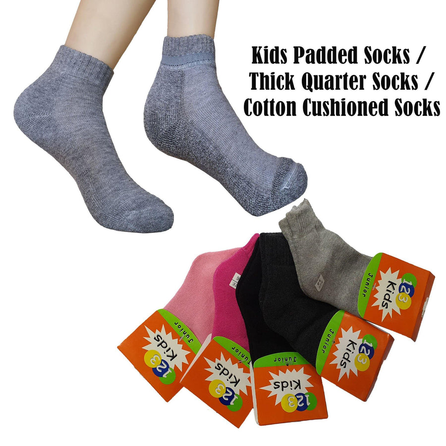 Stock Clearance! Padded Quarter Cushioned Socks for Kids - Kawata House of Socks