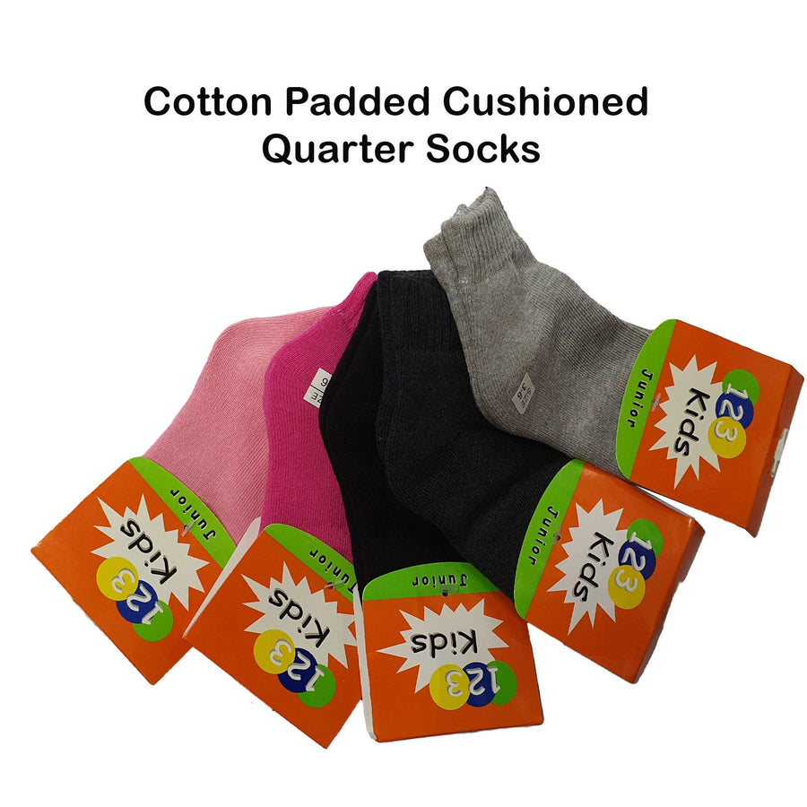 Stock Clearance! Padded Quarter Cushioned Socks for Kids - Kawata House of Socks
